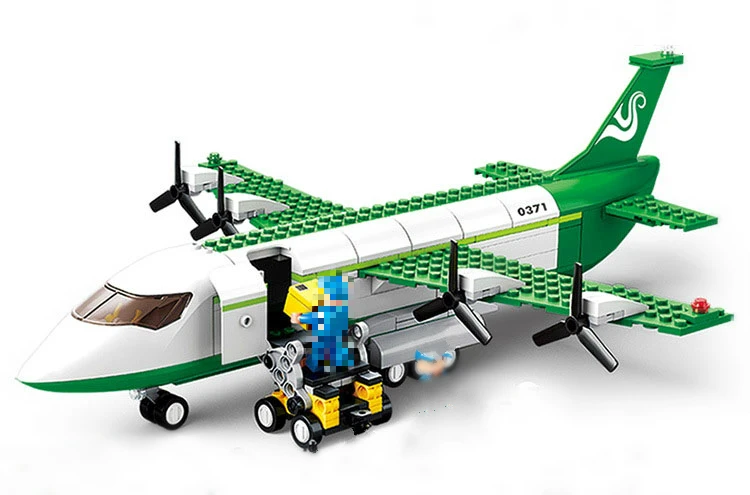 

New 0371 0366 City Air Plane Airbus Freighter Aircraft Building Blocks Children's Educational Toys Gifts Birthday Gifts