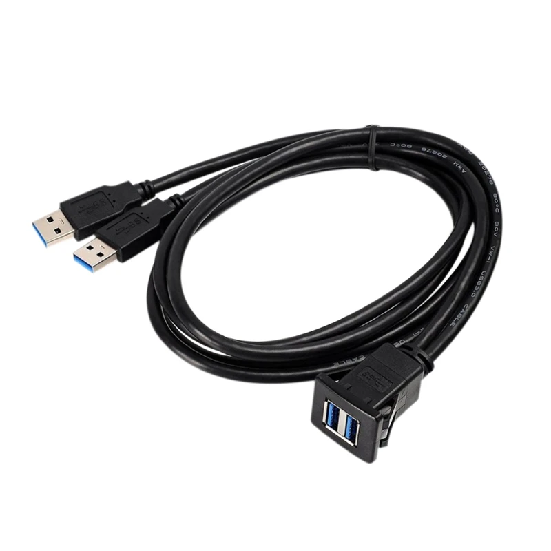 1 м Разъем Кабель USB 3,0 авто автомобильный заподлицо мужчин и женщин удлинитель панель приборной панели квадратная аудио линия для мотоцикла