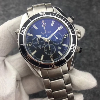 

Classic New Men Professional sport dive watches Fashion Stainless Steel orange Quartz Chronograph Master Waterproof watch