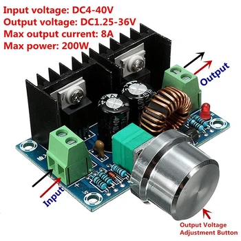 스텝 다운 전원 공급 장치 모듈, DC4-40v ~ DC1.25-36V, 8A, 200W 조절 가능, XL4016E1 DC-DC DC 전압 조정기