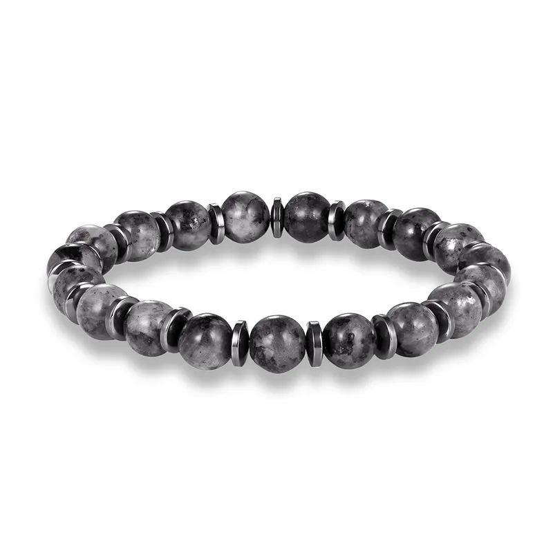 Men's Hematite Bracelets European Health slimming femme Natural Stone beads Bangles Punk homme Jewelry Gifts Pulseira Masculina charm bracelet chakra beads bracelet red jasper bracelets