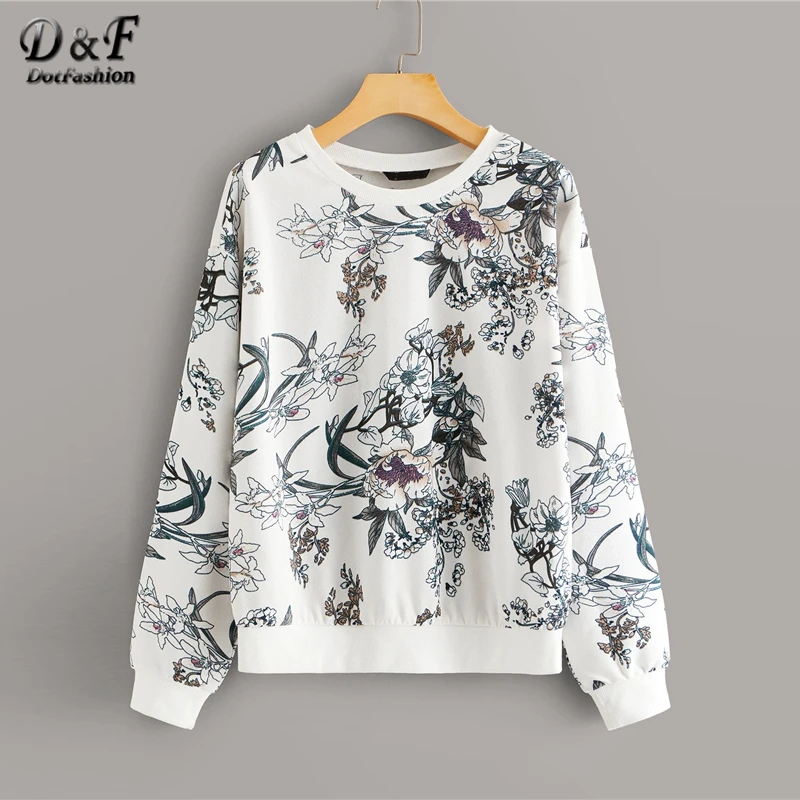 white floral sweatshirt