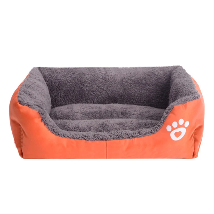 Кровати для собак, диван для домашних животных, водонепроницаемая Мягкая флисовая теплая кровать для кошек, домик для питомцев, Прямая поставка, cama perro - Цвет: Orange