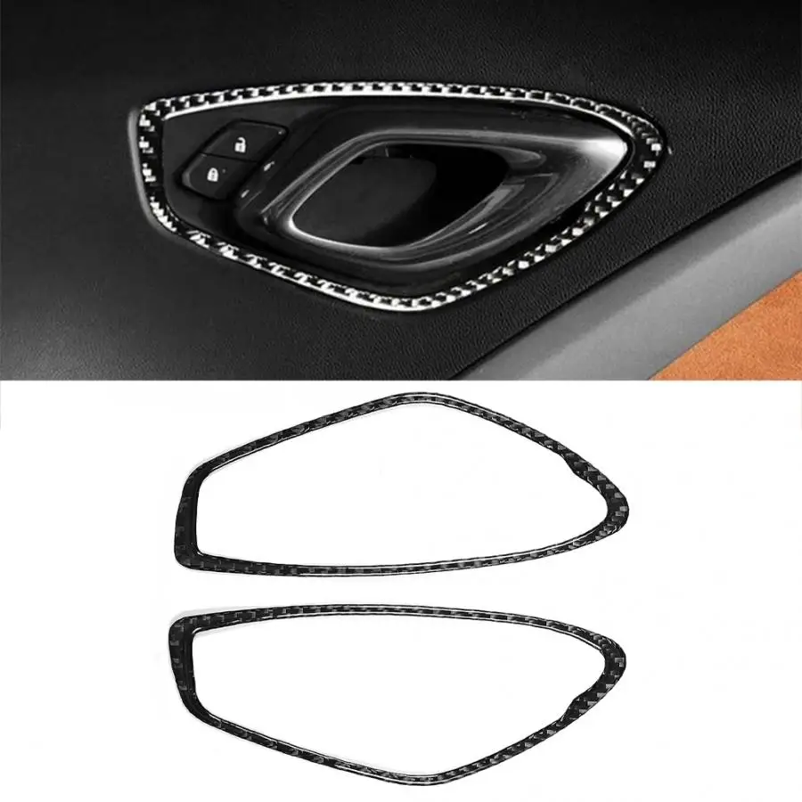 

Hot Sell High Quality Carbon Fiber Inner Door Handle Frame Cover Sticker Trim for Chevrolet Camaro 2017 2018 2019 New