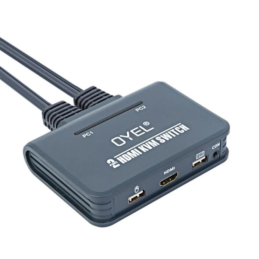 2 порта HDMI KVM переключатель 4k@ 30 Гц с кабелями Switcher Sup порт s USB устройства управления 2 компьютера/сервера/DVR