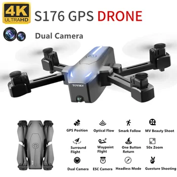 

2020 New S176 GPS Drone 4K ESC HD Dual Camera Quadcopter Optical Flow Position Professional RC Helicopter Toys RC Helicopter