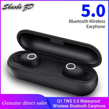 

New technology Q1 Waterproof TWS 5.0 Wireless Bluetooth 3D Stereo Sport Earphones With Dual Microphone Auto Pairing Earphone