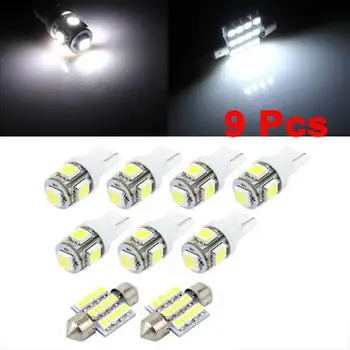 

9Pcs White LED Lights (7xT10-5-5050 + 2x31MMx12-3528) Interior Package Kit for Acura RL Automobile Accessories Light Bulb Lamp