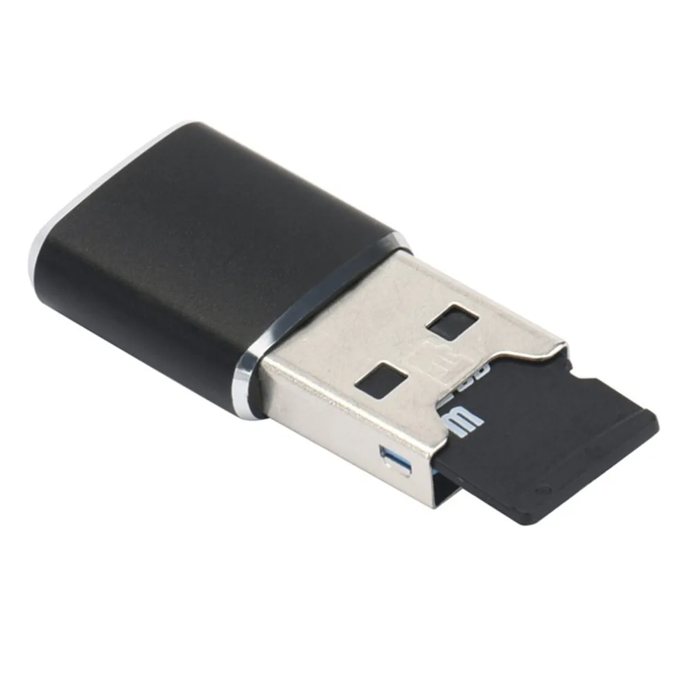 Мини-кардридер из алюминиевого сплава с разъемом usb типа Micro-USB и USB с поддержкой одновременного чтения и записи