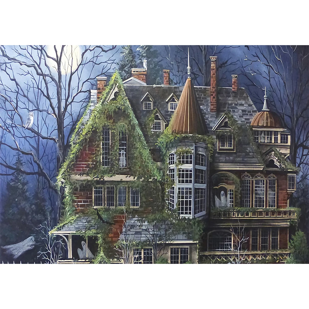 Halloween Backdrop Scary Haunted House ghost Window Photography Background Kids Baby Portrait Photo Booth Studio Props | Электроника