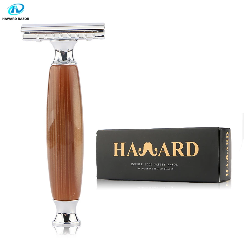 HAWARD Razor Safety Razor For Men Manual Shaver Mens Double Edge Razor Shaving Razor Imitation Agate Handle+Zinc Alloy Head HAWARD Razor Safety Razor For Men Manual Shaver Mens Double Edge Razor Shaving Razor Imitation Agate Handle+Zinc Alloy Head