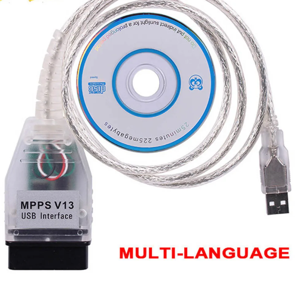 2021 Новый MPPS V13.02 V13 K CAN Flasher Чип тюнинг ECU Программатор OBD2 16Pin к USB интерфейсу