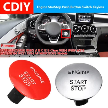 

New Silver/Red Car Engine Start Stop Push Button Switch Keyless For Mercedes For Benz Model W164 W205 W212 W213 W164 W221 X204