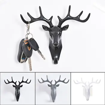 

Brand New Creative American hook deer head modeling wall decoration hanger suction cup living room bedroom coat key hooks