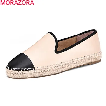 

MORAZORA 2020 new arrival fashion simple casual shoes genuine leather comfortable women flats slip-on spirng flat shoes woman