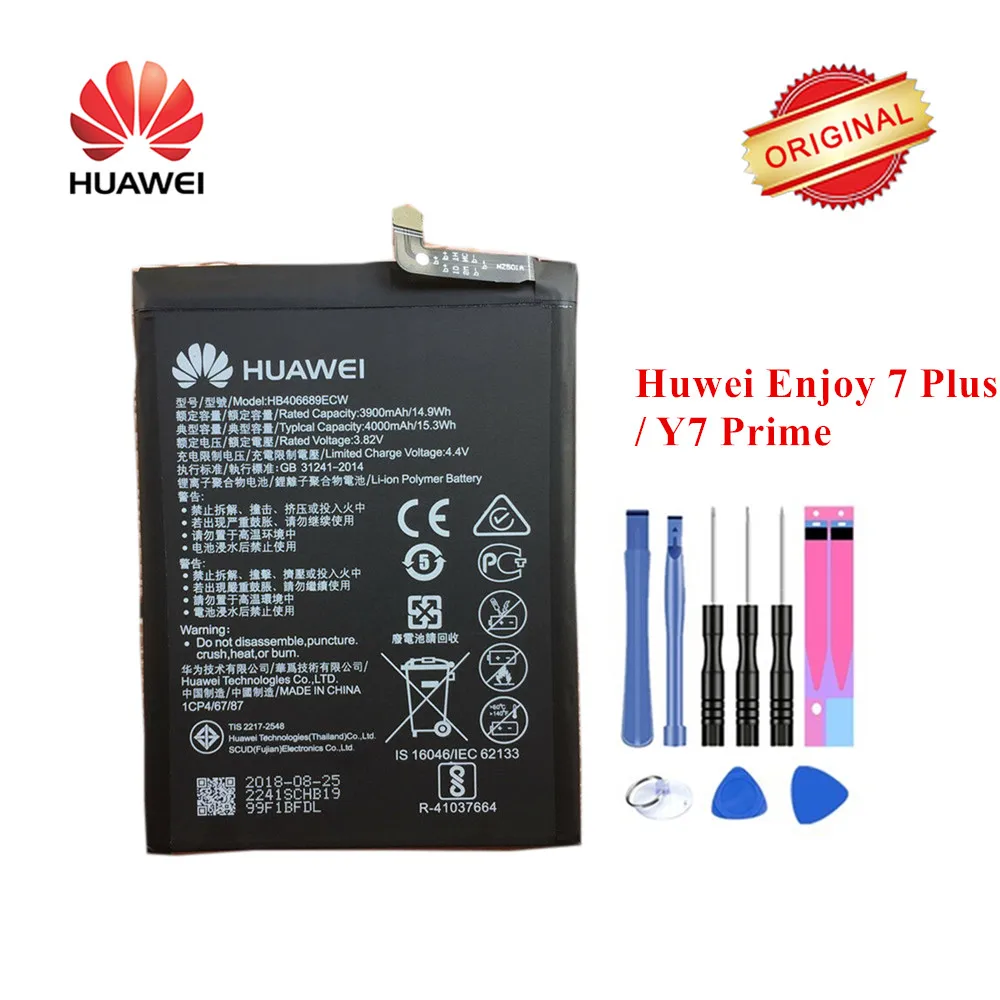Оригинальный аккумулятор Hua Wei HB406689ECW для Huawei Enjoy 7 7plus Y7 Prime TRT L53 L21A TL10A