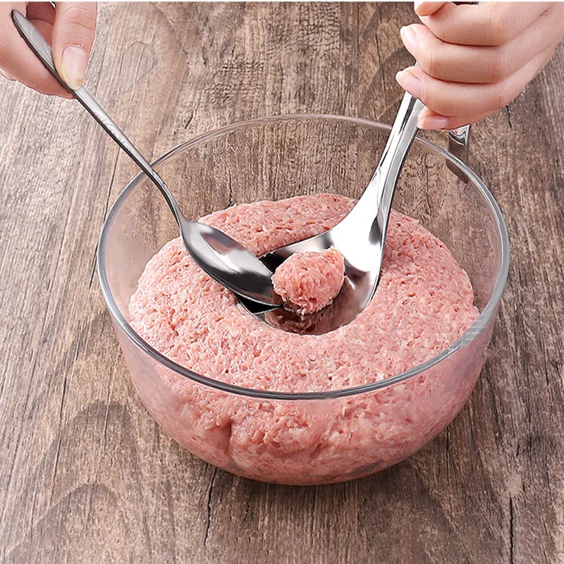 

Transhome Meatball Maker Spoon Nonstick Meatball Maker Stainless Steel Meat Ball Mold Kitchen Utensil Gadget Meat Tool