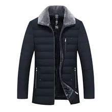 

2021NEW New Men's Winter Jackets Thick Turn-down Collar Parka Men Coats Casual Warm Fleece Cotton Jacket Male With Fur Collar