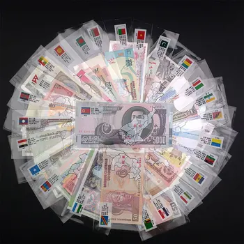 

52pcs Different Banknotes UNC World Foreign Currency Set Collection with Red Envelope Banknote Collector Gift Real Original