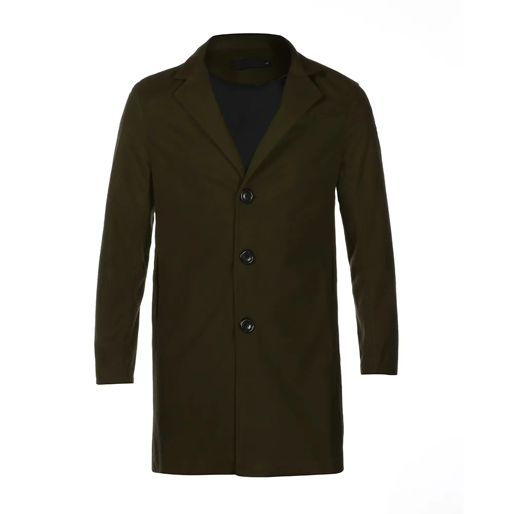 Новинка года, весенне-осеннее мужское Формальное однобортное пальто, длинное шерстяное пальто, плюс верхняя одежда, ветровка, пальто