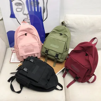 

2020 Backpack Women Backpack Fashion Women Shoulder Bag solid color School Bag For Teenage Girl Children Backpacks Travel Bag