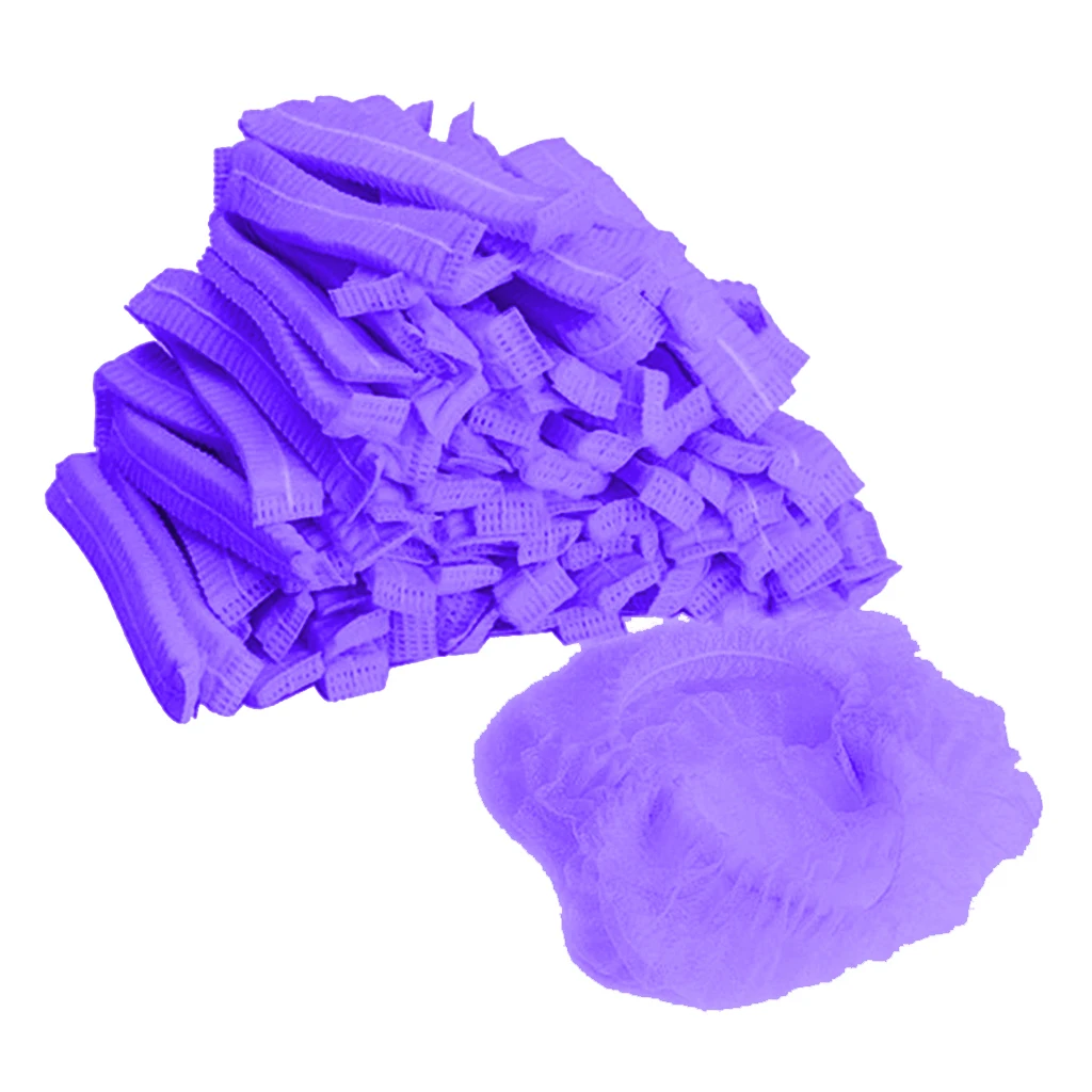 100pcs Disposable Head Cover Mob Cap Hats Non Woven Net Hair
