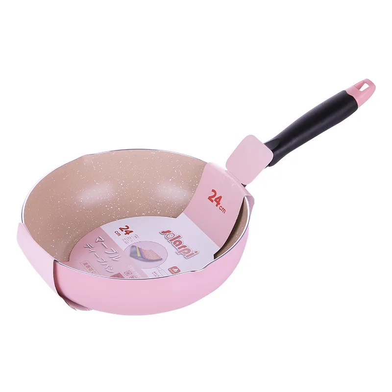 Kitchen Pot 24CM Wok Non-stick Pan Fried Scoop Deep Fry Cooker General Use for Gas and Induction | Дом и сад