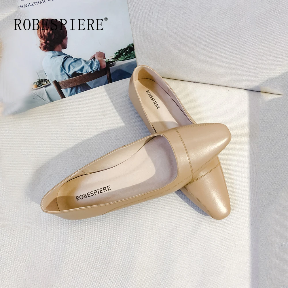 

ROBESPIERE 2019 New Pop Casual Flats Square Toe Low Heel Shallow Loafers Women Shoes Fashion Concise Design Party Gril Flats A3