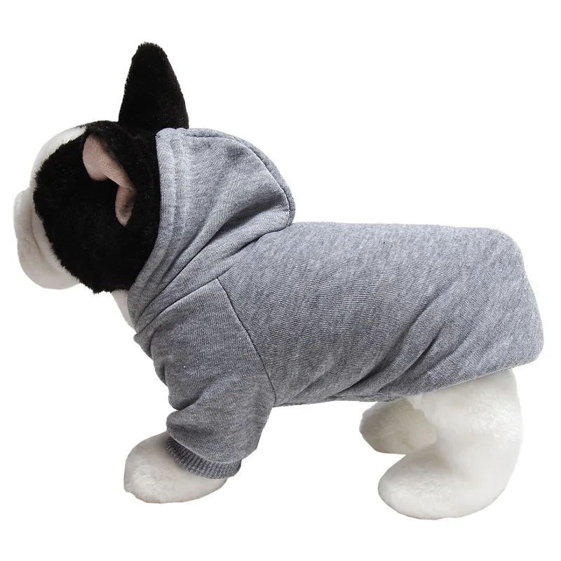 Осенняя и зимняя теплая одежда для собак, мягкий Однотонный свитер с капюшоном для щенков, пальто для питомцев, одежда на Рождество и год