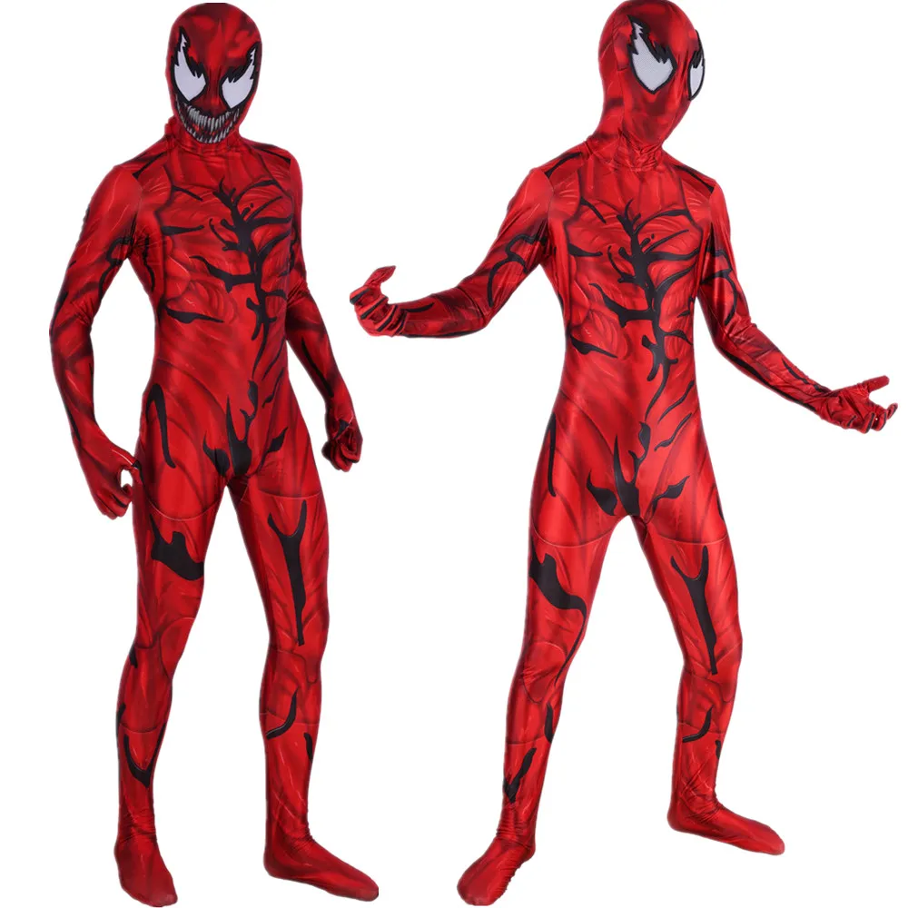 Best Unisex Adult Kids Carnage Cletus Kasady Super Villain Cosplay Costume Zentai Bodysuit Suit Jumpsuits Halloween