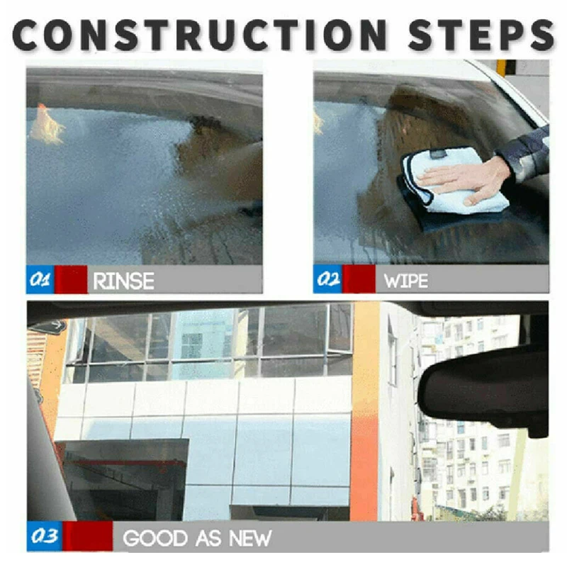 Car Window Glass Liquid Cleaner Removal Agent 150ml Automotive Rain Mark Oil Film Remover with Sponge Car Cleaning Accessories