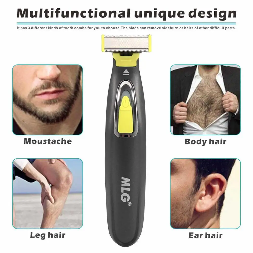MLG Washable Rechargeable Electric Shaver Beard Razor Body Trimmer Men Shaving Machine Hair Face Care Cleaning 5