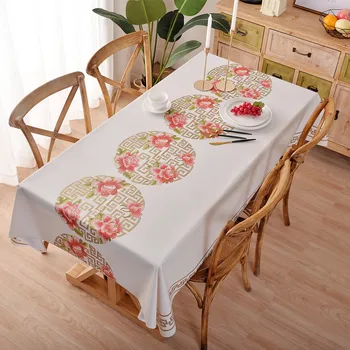 

Tablecloth Waterproof Oil-Proof Heat Resistant Wash-Free Tablecloth Rectangular PVC Table Cloth