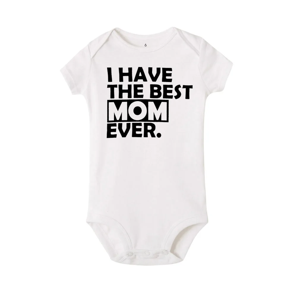 Twins Cotton Romper I Have The Best Dad and Mom Ever Print Funny Newborn Baby Boys Girls Siblings Matching Jumpsuit Outfit