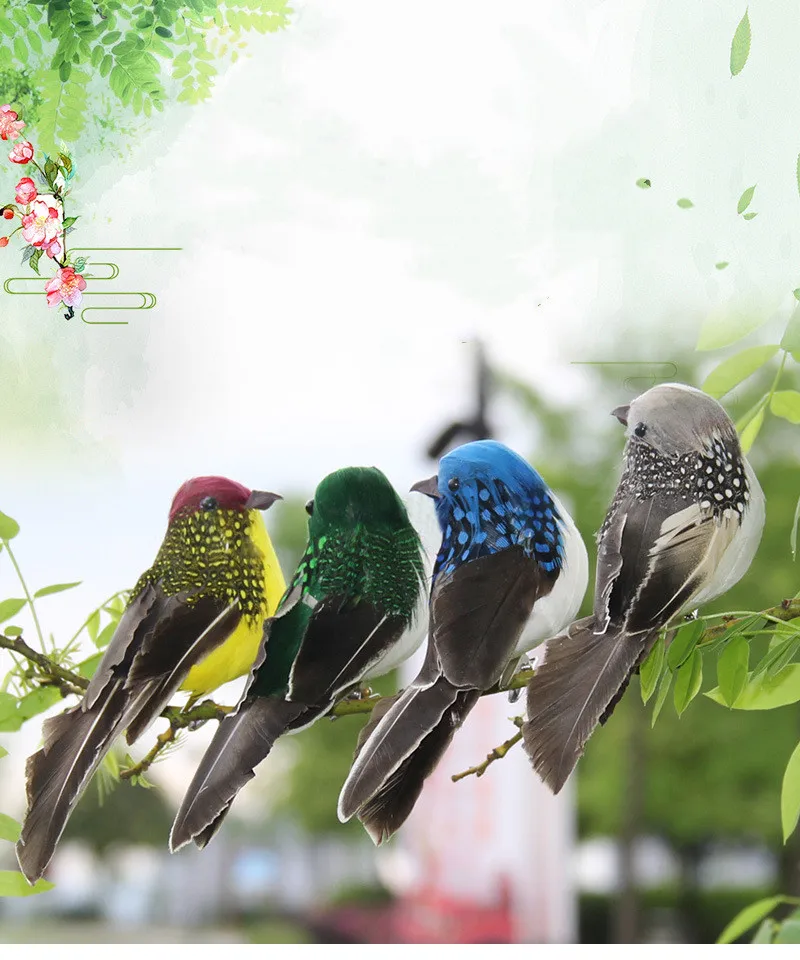 1Pc Simulation Feather Birds Models Fake Artificial Foam Animal Wedding Party Home Garden Ornament Miniature Decoration | Дом и сад