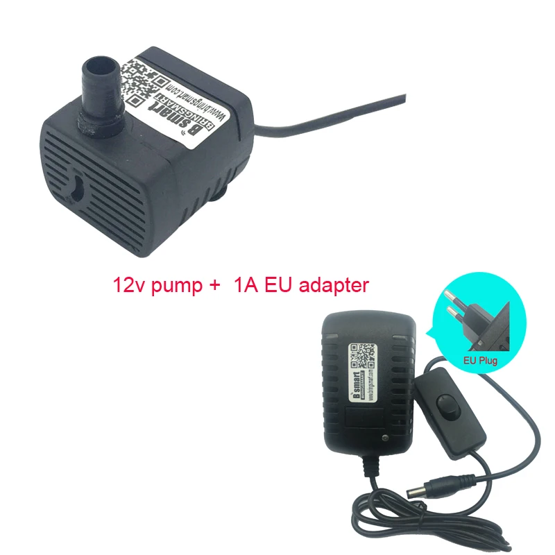 12V DC безщеточный миниатюрный насос SR1020 морской аквариум бесшумный рыбный терапии цикла усилитель для солнечной погружной насос с длительным сроком службы - Напряжение: pump n 1A EU adapter