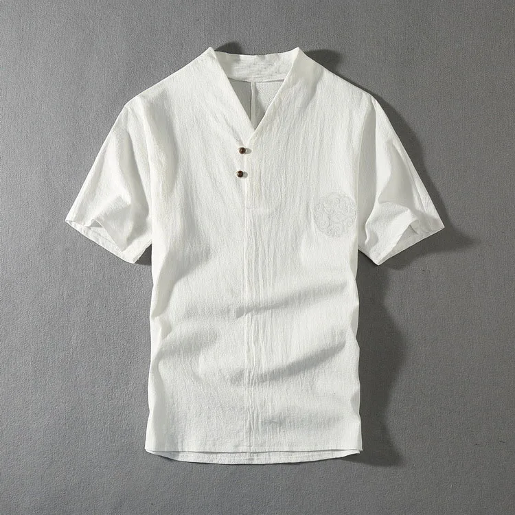 Men's Clothing Large Size Home Husband 2021 New Summer Suit Linen t-shirt Fashion Male Set Chinese Style 8XL 9XL plus Two Pieces 5