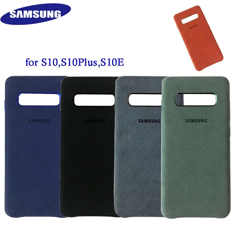 

100% Original Samsung Galaxy S10 Plus S10+ S10E for Alcantara Case cover leather luxury premium Case Anti-Fall EF-XG975 EF-XG973
