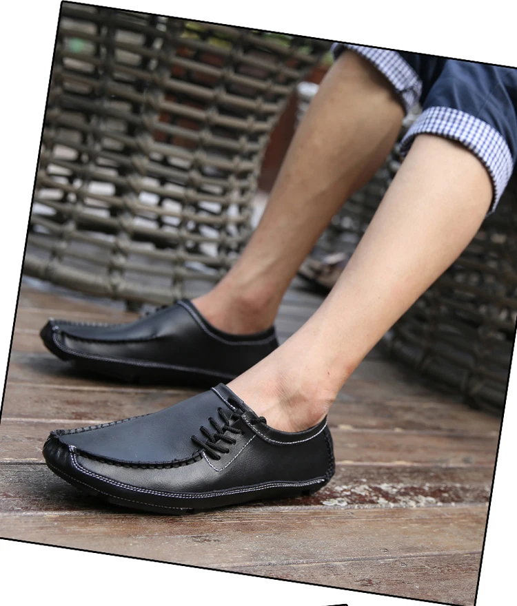 Мужские лоферы из натуральной кожи модная повседневная обувь для вождения мужские мокасины на плоской подошве# NR5882