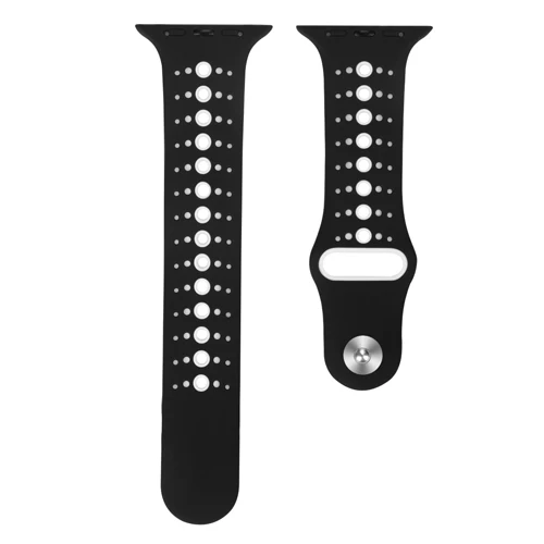 Ремешок для apple watch band 4 5 44 мм 40 мм correa iwatch band 3 2 42 мм 38 мм спортивный силиконовый браслет ремень аксессуары для apple watch - Цвет ремешка: Black white