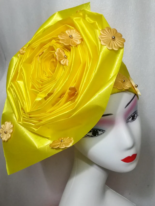 yellow Африканский головной убор геле головной убор уже сделан - Цвет: yellow