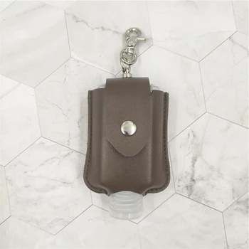

Empty Hand Sanitizer Bottles Holder Keychain Leather 2 OZ Keychain Neck Carrier GXMC