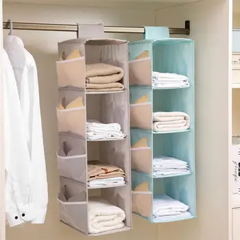 

3/4/5 Layers Hanging Wardrobe Sundries Storage Shoe Folding Hanging Bag Storage Cabinets Space Saver Multi-Layer Portable