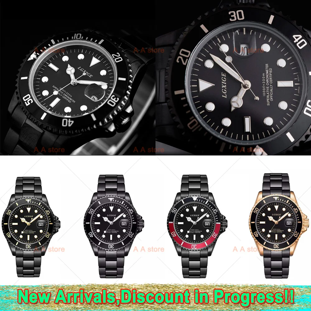 

2020 New Release Black Watch Men's 40MM Sapphire Glass Quartz Watch AAA Luxury Sports Watch Waterproof Diving Watch Christmas
