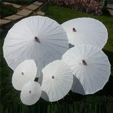 Guarda-chuvas branco para casamento, mini guarda-chuva de papel estilo chinês para decoração de festas por atacado