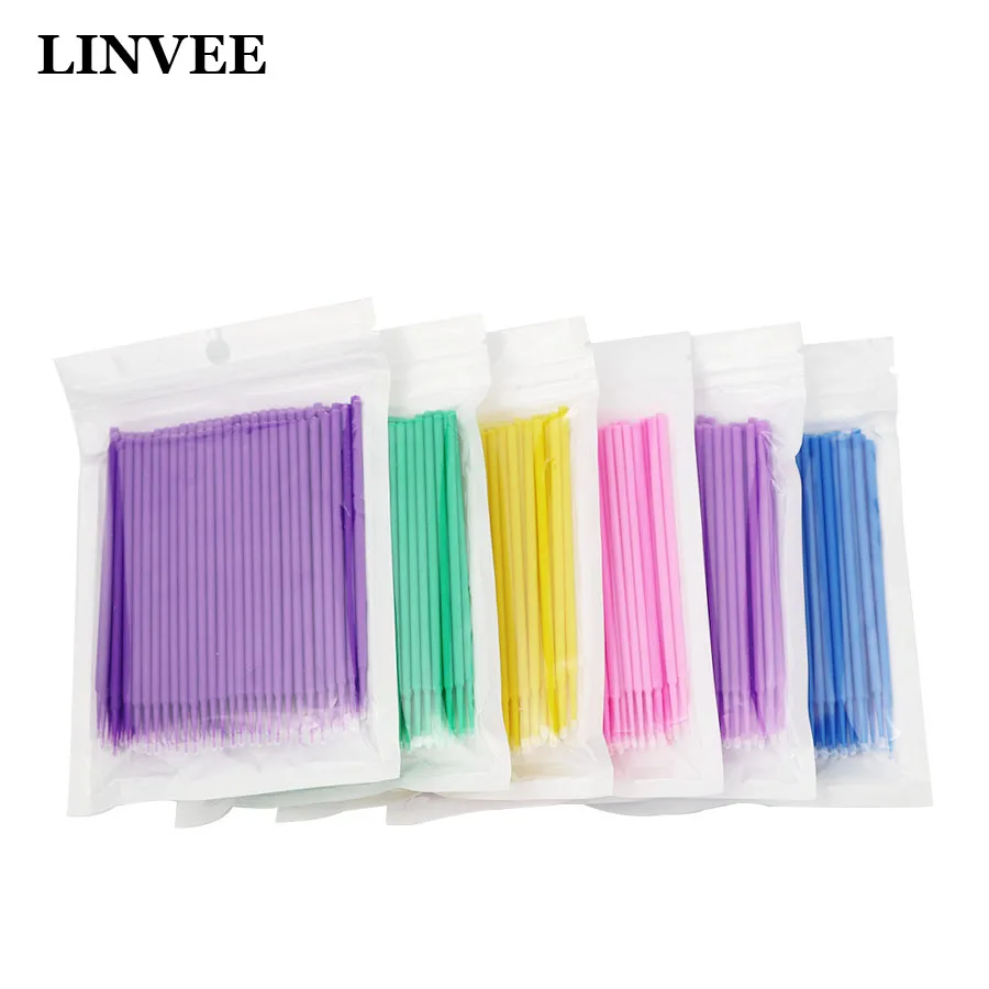 500 Pcs Individual Eyelashes Extension for Eyelash Applicator Microbrushes Manicure Eyebrow Multipurpose Makeup Tattoo Tool | Красота и
