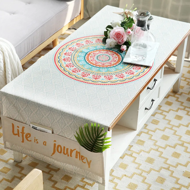 

[Reflect Homes] Pastoral Style Fresh Plant cha ji jin Table Cloth Fabric Digital Printing Cotton Linen Tablecloth Rectangular