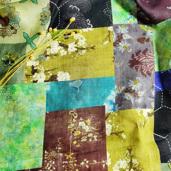 

High quality ramie fabric Splicing Bohemia style tissus Robe dress cheongsam fabrics