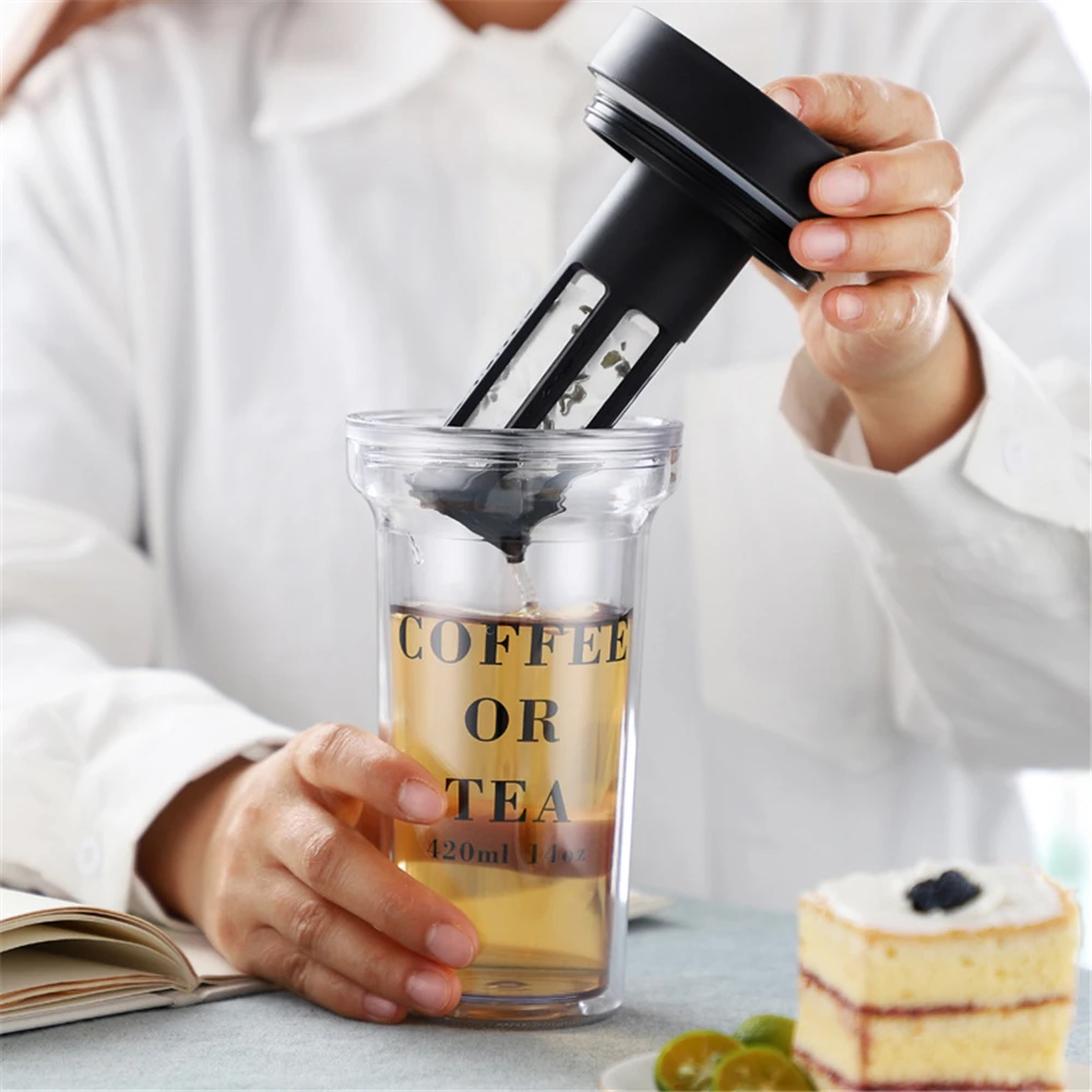 2 in 1 Portable Cold Brew Coffee Maker Drip Coffee Filter Espresso Making Accessories Double