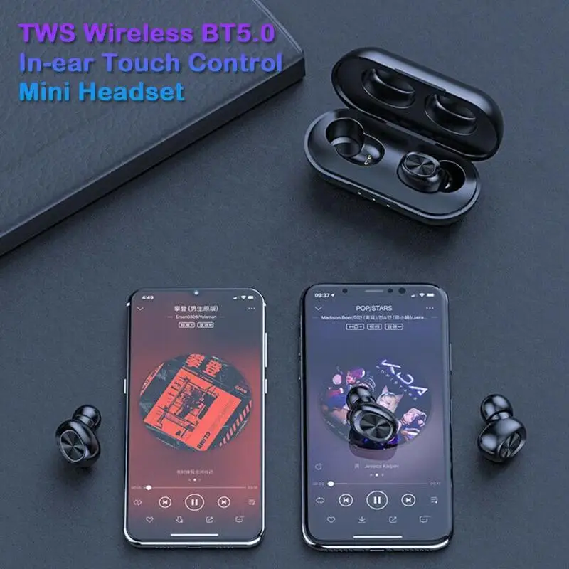B5 TWS Bluetooth 5,0 Беспроводные наушники с сенсорным управлением, водонепроницаемые 9D стерео наушники, спортивная Гарнитура Blutooth, зарядная коробка